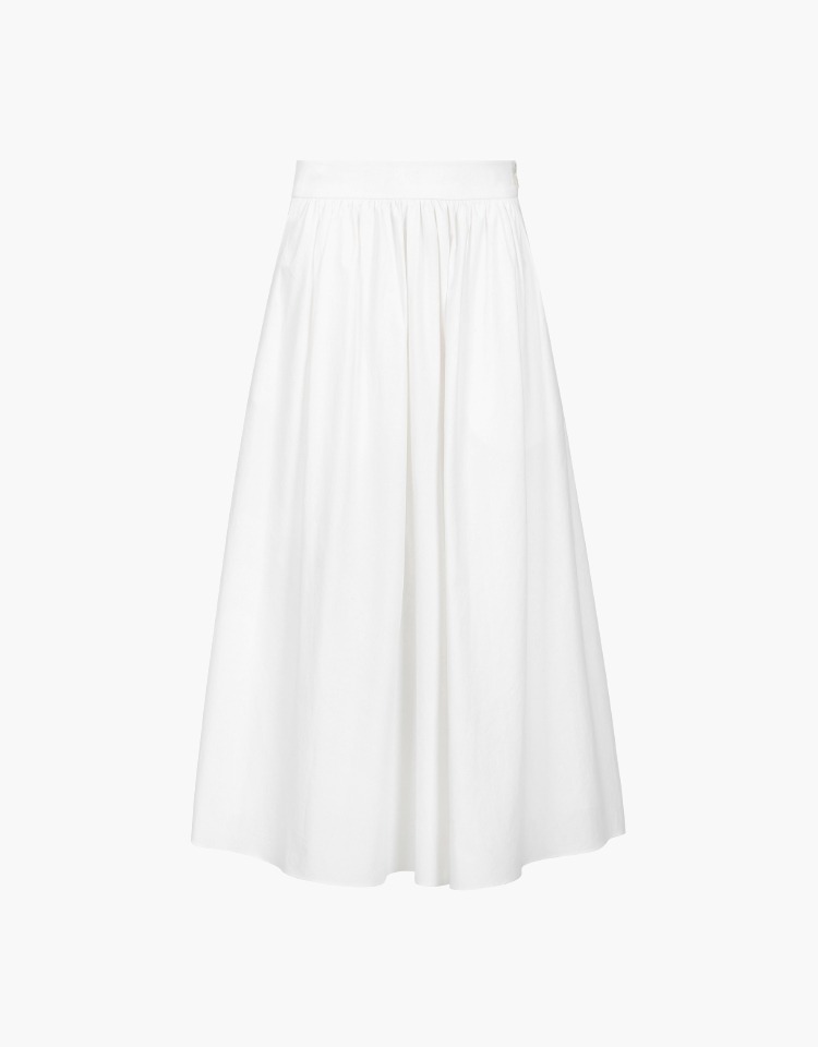 button flare skirt - ivory