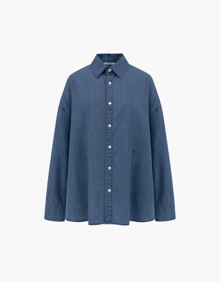 oversized denim shirts - medium blue