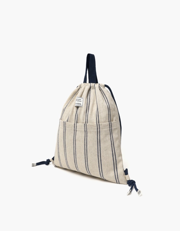 mignon drawstring backpack - navy stripe