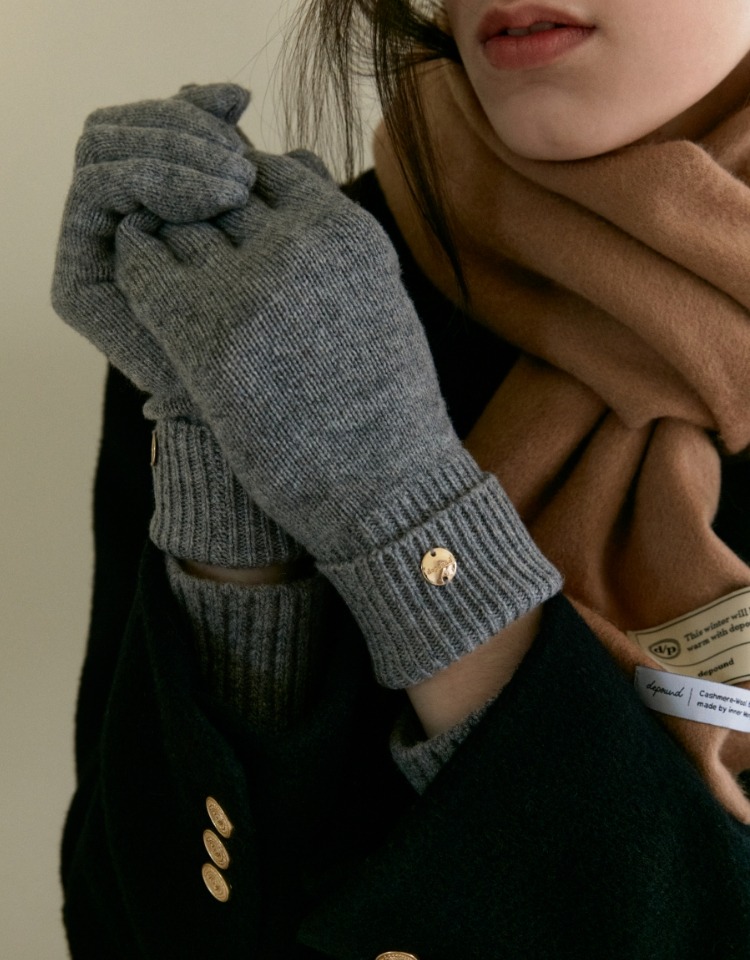[선물포장]wool knit gloves - gray