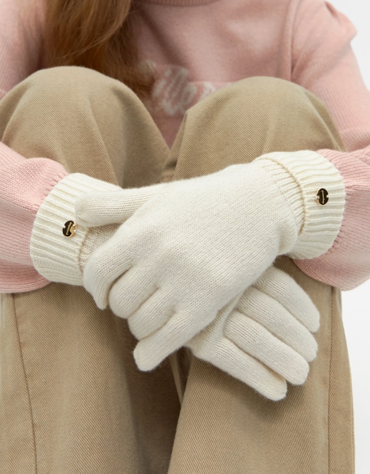 [선물포장] [이주빈 착용] wool knit gloves - ivory