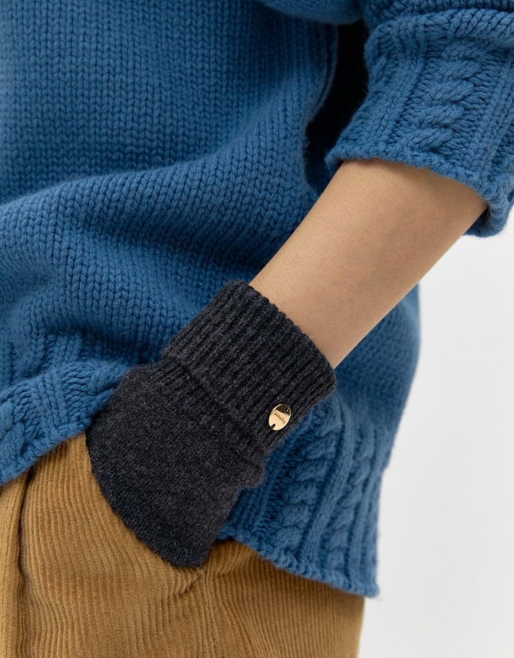 [선물포장]wool knit gloves - charcoal