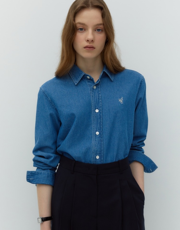 standard denim shirts - medium blue