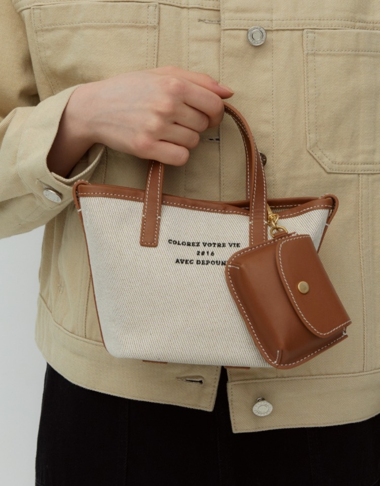 leather multi case bag charm - camel