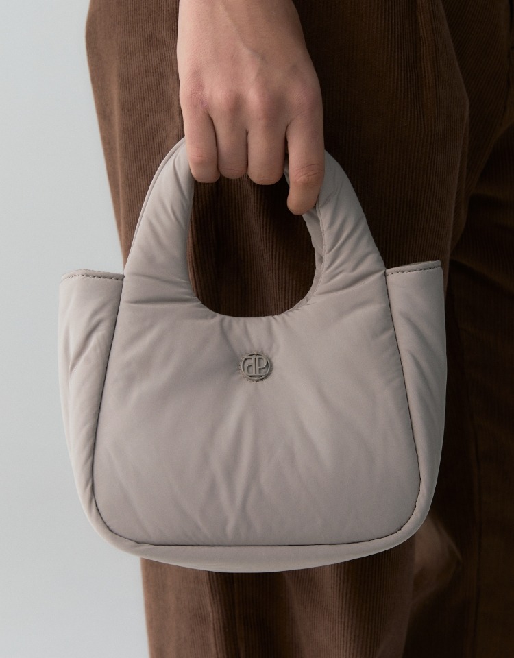 mono padded bag - gray beige (S)