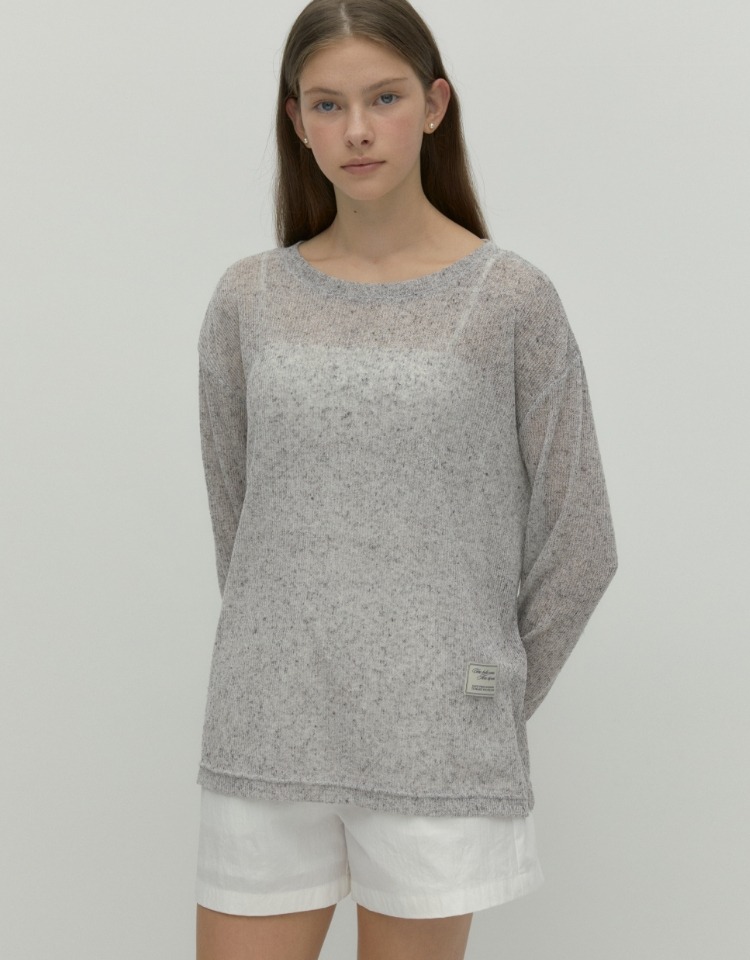 long sleeve skashi knit - melange gray