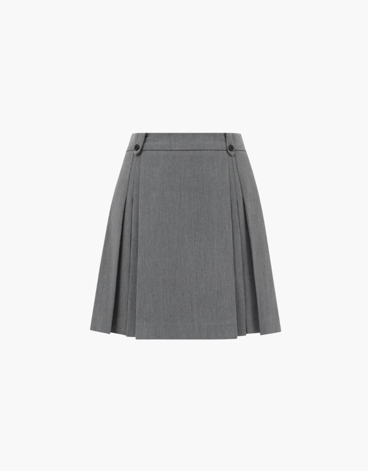 a line pleats skirt - gray