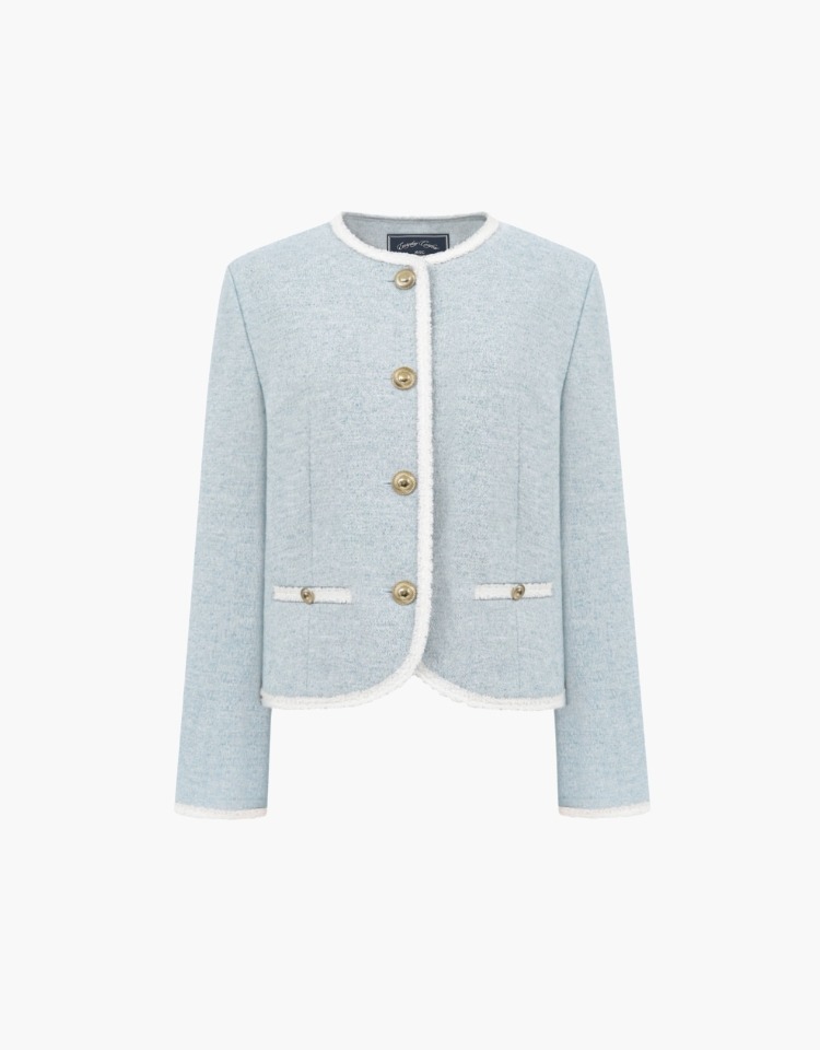 classic tweed jacket - blue