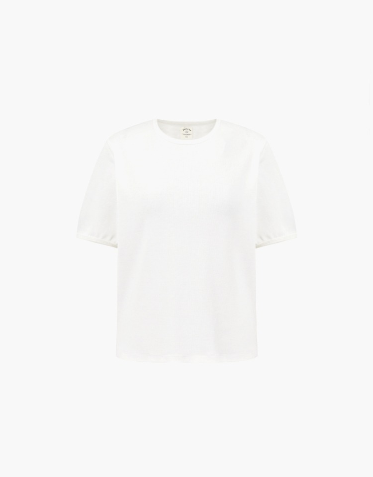 rib semi slimfit t-shirt - white