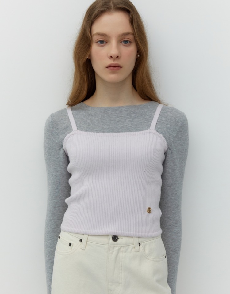 sleeveless knit top - light violet