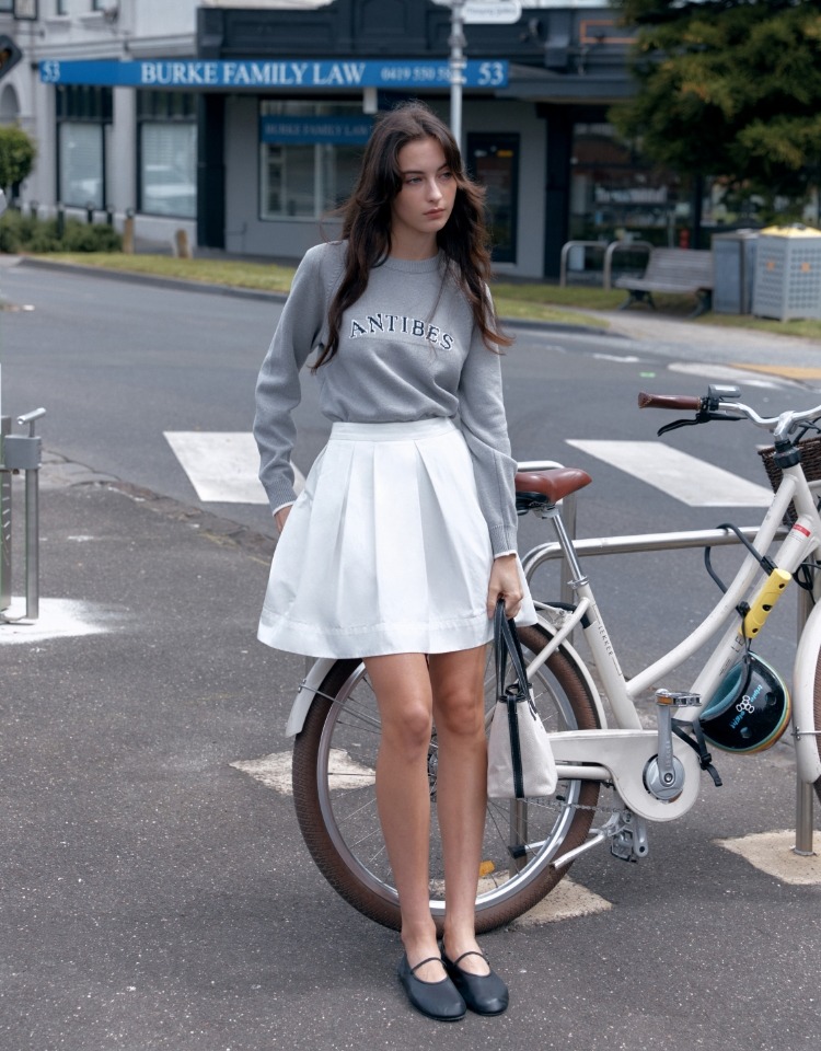 flare mini skirt - white