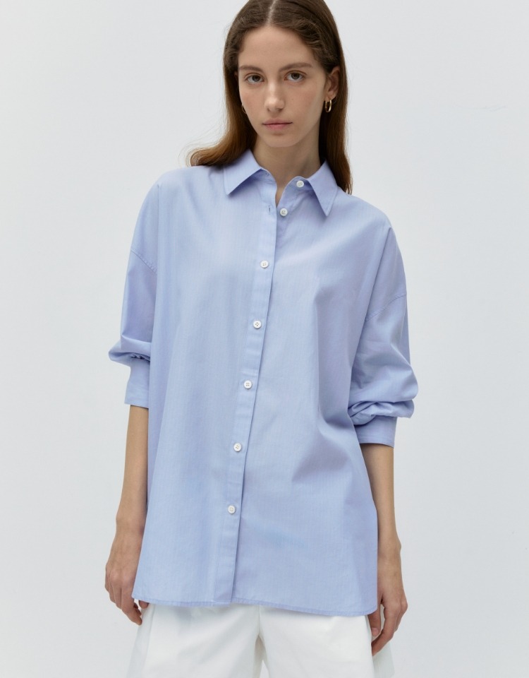 cotton stripe shirts - blue