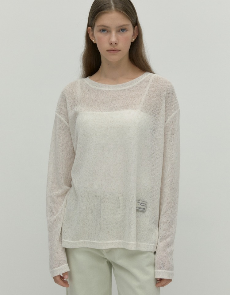 long sleeve skashi knit - white