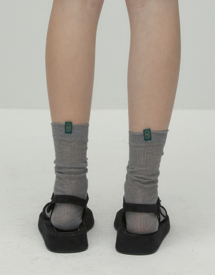 mono label point socks - gray